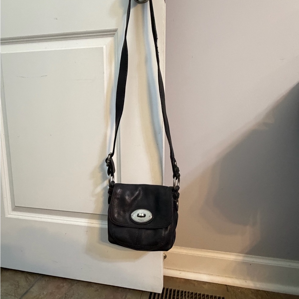 Fossil Black Crossbody Leather Bag
